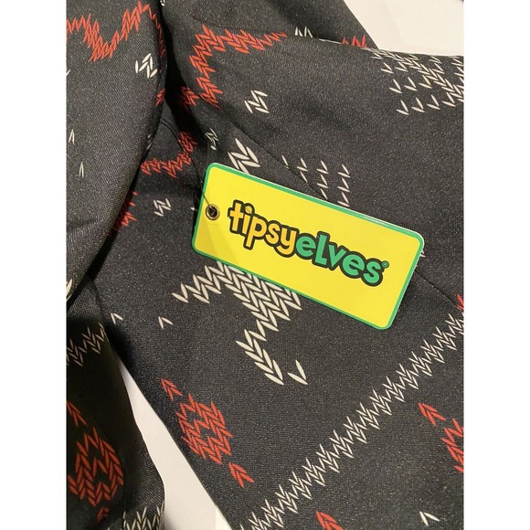 TIPSY ELVES Men's The Rage Deer Christmas Blazer With‎ Tie Set Sz 42J Black - Picture 3 of 13